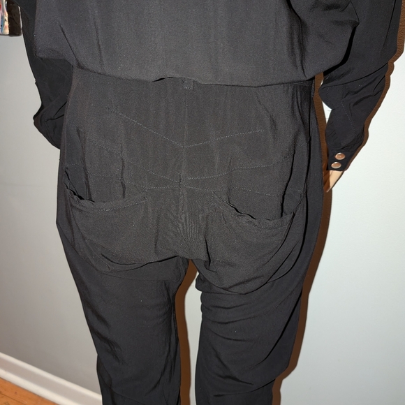 ONE TEASPOON Jumpsuit XS Black with silver snaps up the front. - Picture 4 of 11